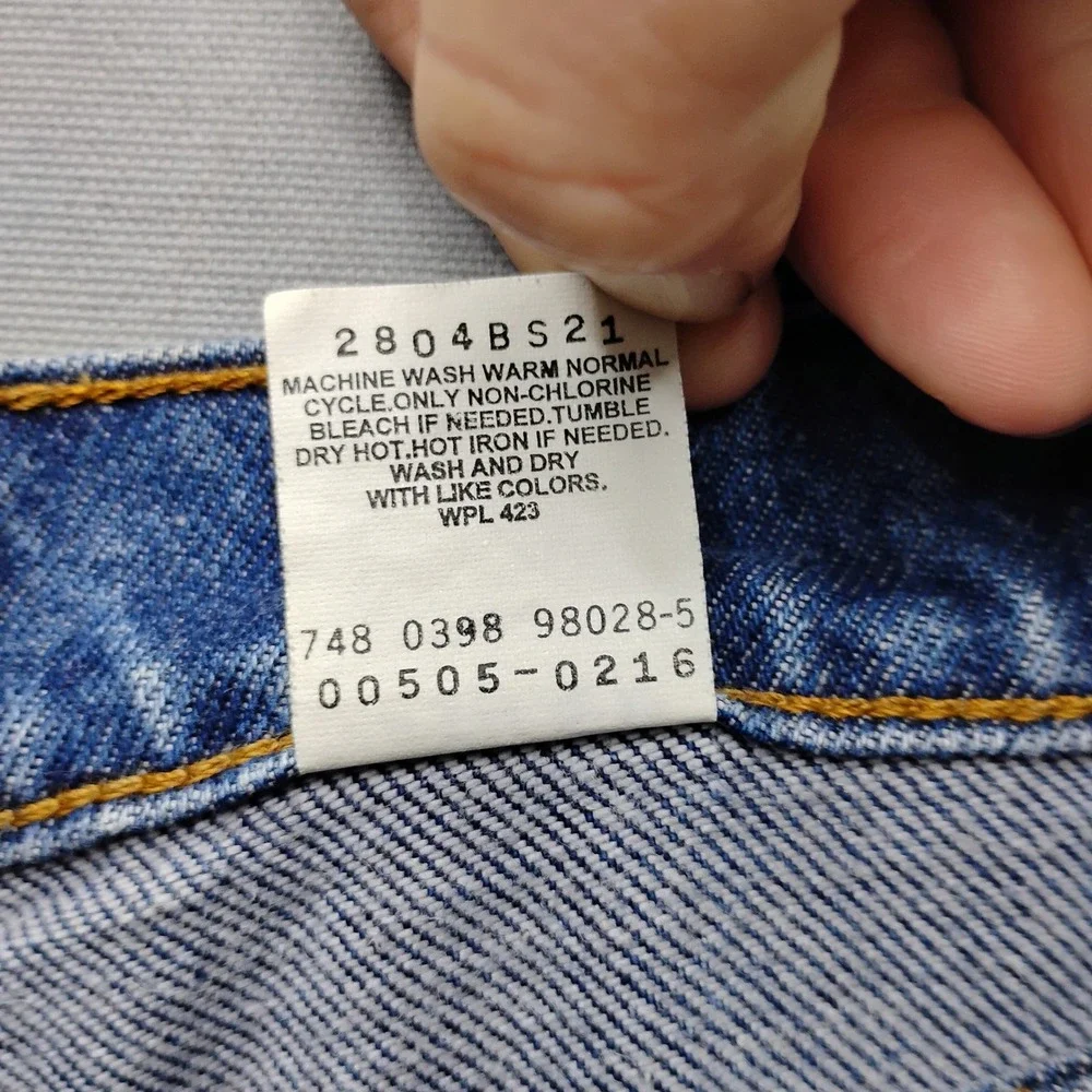 Vintage 1998 Levis 505 Regular Fit Straight Leg Blue Denim Jeans Mens 36x32